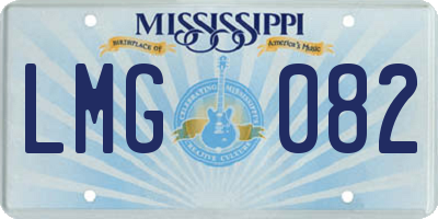 MS license plate LMG082