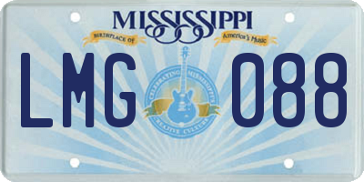MS license plate LMG088