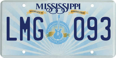 MS license plate LMG093