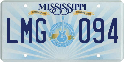 MS license plate LMG094