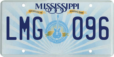 MS license plate LMG096