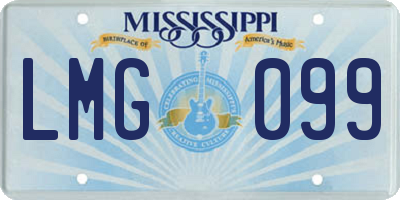 MS license plate LMG099