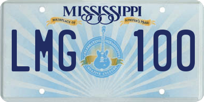 MS license plate LMG100