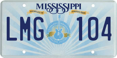 MS license plate LMG104