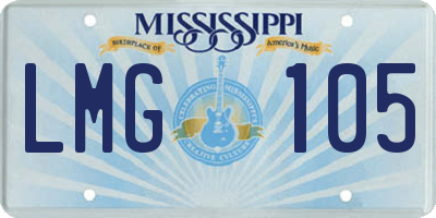 MS license plate LMG105