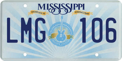 MS license plate LMG106