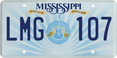 MS license plate LMG107
