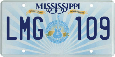 MS license plate LMG109