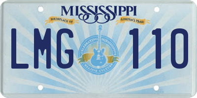 MS license plate LMG110