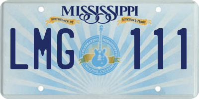 MS license plate LMG111