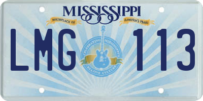 MS license plate LMG113