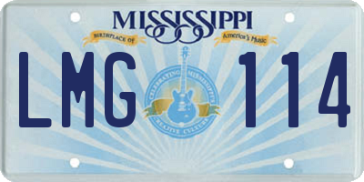 MS license plate LMG114