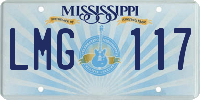 MS license plate LMG117
