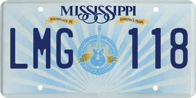 MS license plate LMG118