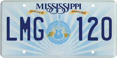 MS license plate LMG120