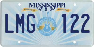 MS license plate LMG122
