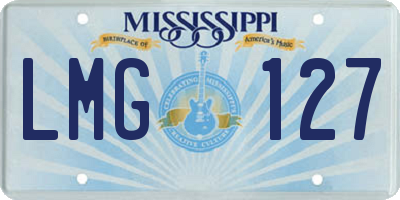 MS license plate LMG127