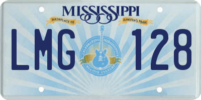 MS license plate LMG128
