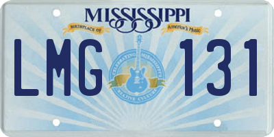 MS license plate LMG131