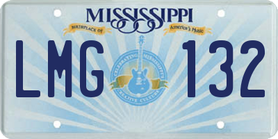 MS license plate LMG132