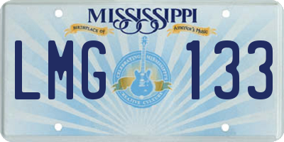 MS license plate LMG133