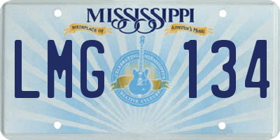 MS license plate LMG134