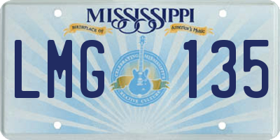 MS license plate LMG135