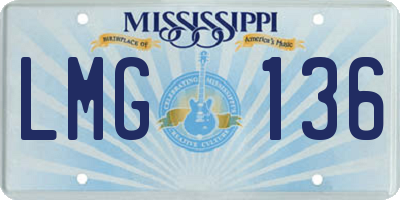 MS license plate LMG136