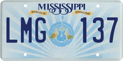 MS license plate LMG137