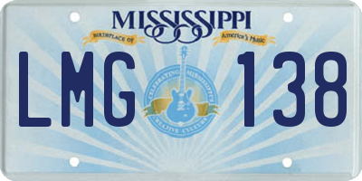MS license plate LMG138