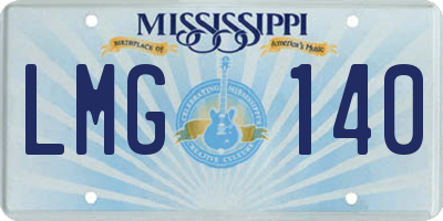 MS license plate LMG140