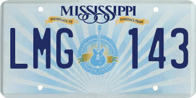 MS license plate LMG143