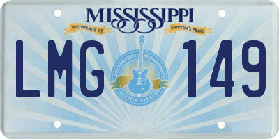 MS license plate LMG149
