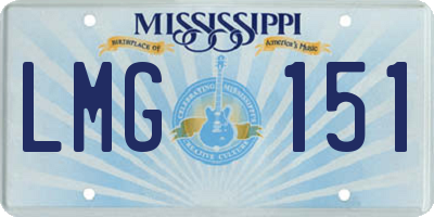 MS license plate LMG151