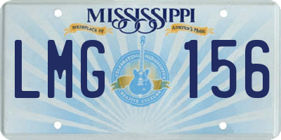 MS license plate LMG156