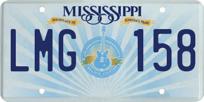 MS license plate LMG158
