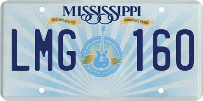 MS license plate LMG160