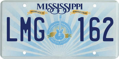 MS license plate LMG162