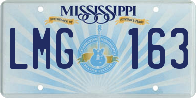 MS license plate LMG163