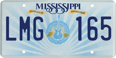 MS license plate LMG165