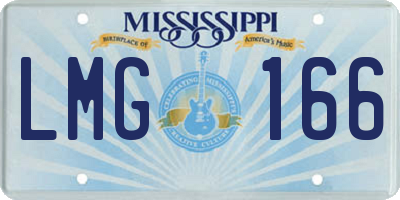 MS license plate LMG166