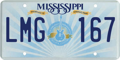 MS license plate LMG167
