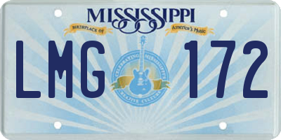 MS license plate LMG172