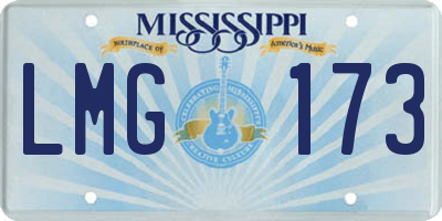 MS license plate LMG173