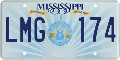 MS license plate LMG174