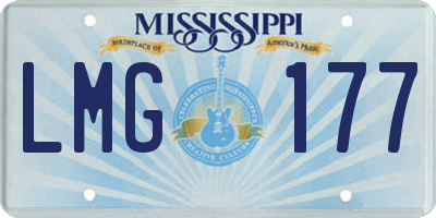 MS license plate LMG177