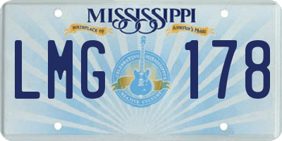 MS license plate LMG178