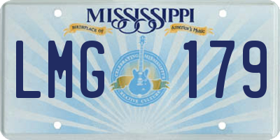 MS license plate LMG179