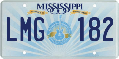 MS license plate LMG182