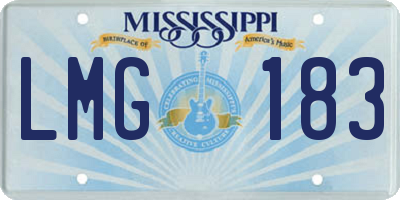 MS license plate LMG183